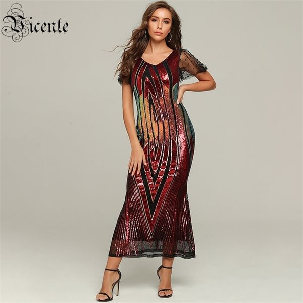 women sequins dress mesh patchwork short sleeves beads vestidos celebrity christmas party long 210520, Black;gray
women sequins dress mesh patchwork short sleeves beads vestidos celebrity christmas party long 210520, Black;gray