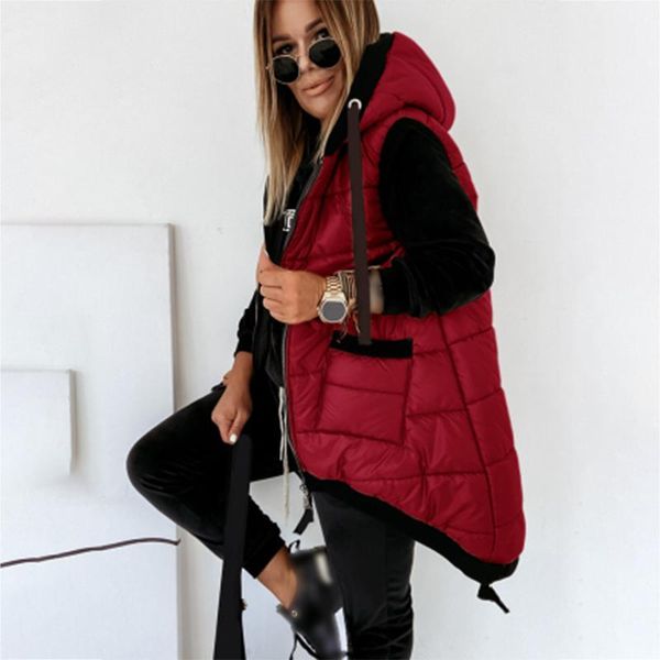 women's vests fashion warm long vest hooded 2021 autumn winter pockets casual ladies sleeveless jacket solid slim waistcoat for female, Black;white
women's vests fashion warm long vest hooded 2021 autumn winter pockets casual ladies sleeveless jacket solid slim waistcoat for female, Black;white