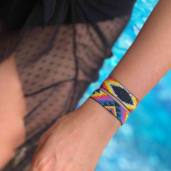 go2boho evil eye bracelet miyuki bracelets for women handmade loom woven jewelry summer beach jewellery gift for friends, Golden;silver
go2boho evil eye bracelet miyuki bracelets for women handmade loom woven jewelry summer beach jewellery gift for friends, Golden;silver