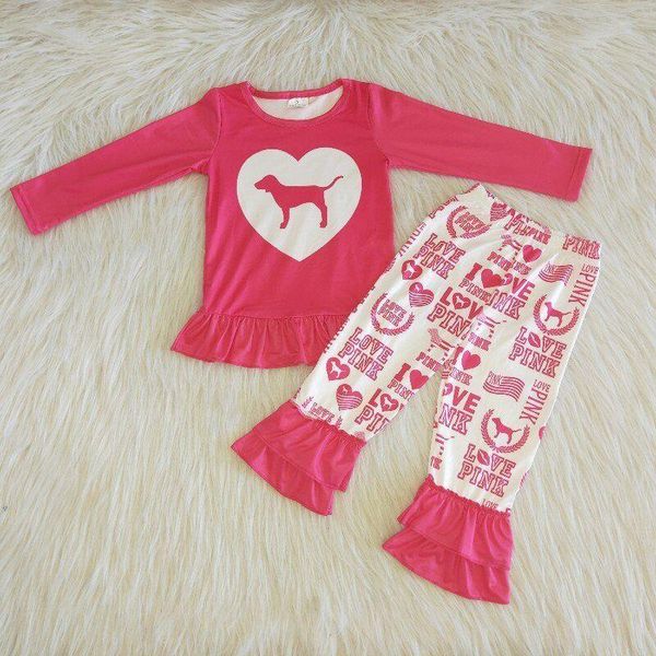 clothing sets fashion boutique baby clothes red love dog long-sleeved children's girl designer letter ruffled pants suit, White
clothing sets fashion boutique baby clothes red love dog long-sleeved children's girl designer letter ruffled pants suit, White