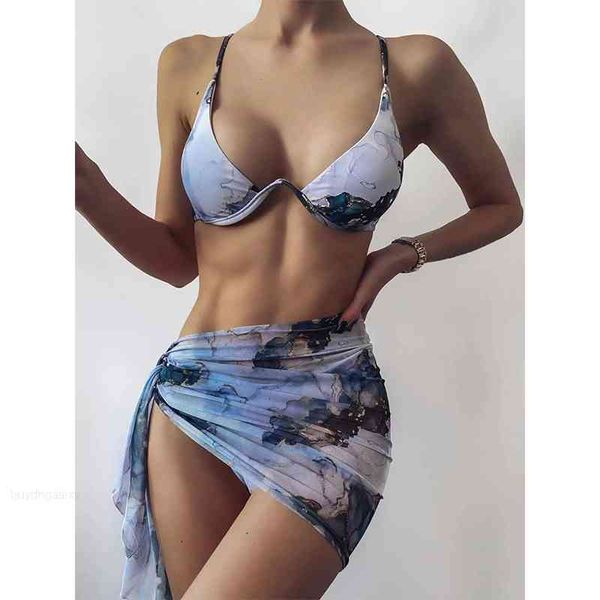3 women tie skirted swimsuit dye high cut bikini 2021 piece halter swimwear female triangle bathing suit backless novu, White;black
3 women tie skirted swimsuit dye high cut bikini 2021 piece halter swimwear female triangle bathing suit backless novu, White;black