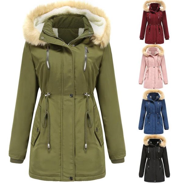 women's jackets 2021 winter jacket fur collar parkas fashion hooded thicken warm padded coat female outwear, Black;brown
women's jackets 2021 winter jacket fur collar parkas fashion hooded thicken warm padded coat female outwear, Black;brown