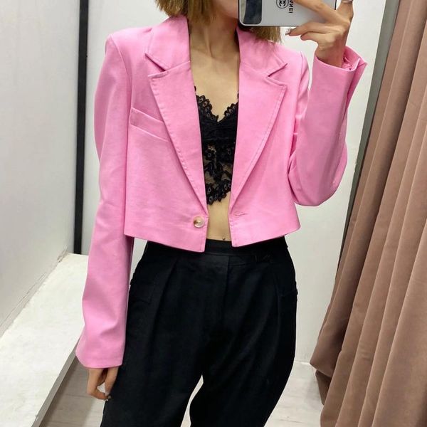 women's suits & blazers women spring autumn solid pink office lady short jacket female notched collar long sleeve single button chic ca, White;black
women's suits & blazers women spring autumn solid pink office lady short jacket female notched collar long sleeve single button chic ca, White;black