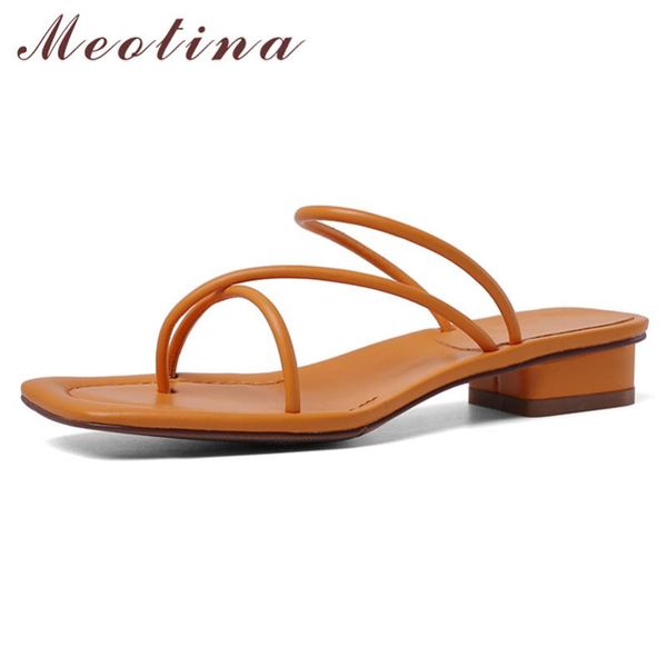 slippers meotina real leather low heel flip flops narrow band women shoes square toe thick heels slides summer sandals lady 42, Black
slippers meotina real leather low heel flip flops narrow band women shoes square toe thick heels slides summer sandals lady 42, Black