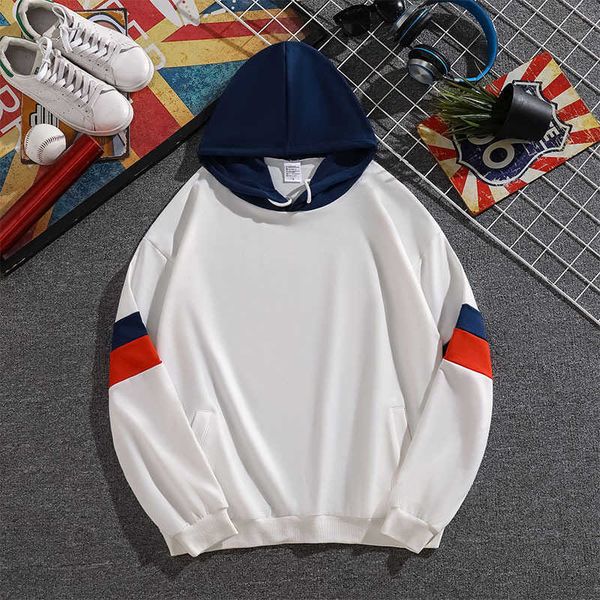 early spring hooded men's 2021 new loose trend color matching knitted pullover casual couple's sweater, Black
early spring hooded men's 2021 new loose trend color matching knitted pullover casual couple's sweater, Black