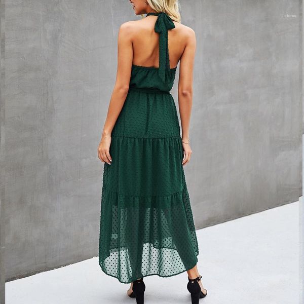 women's swimwear ladies long dress elegant halter lace cover-up summer casual solid color hanging backless strapped night club, White;black
women's swimwear ladies long dress elegant halter lace cover-up summer casual solid color hanging backless strapped night club, White;black