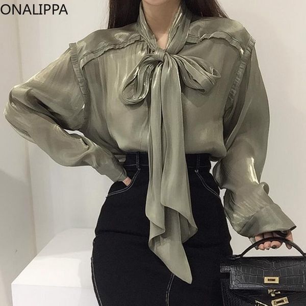 women's blouses & shirts onalippa blouse for women 2021 korean chic autumn french elegant lace bow neckline gloss design loose long-sle, White
women's blouses & shirts onalippa blouse for women 2021 korean chic autumn french elegant lace bow neckline gloss design loose long-sle, White
