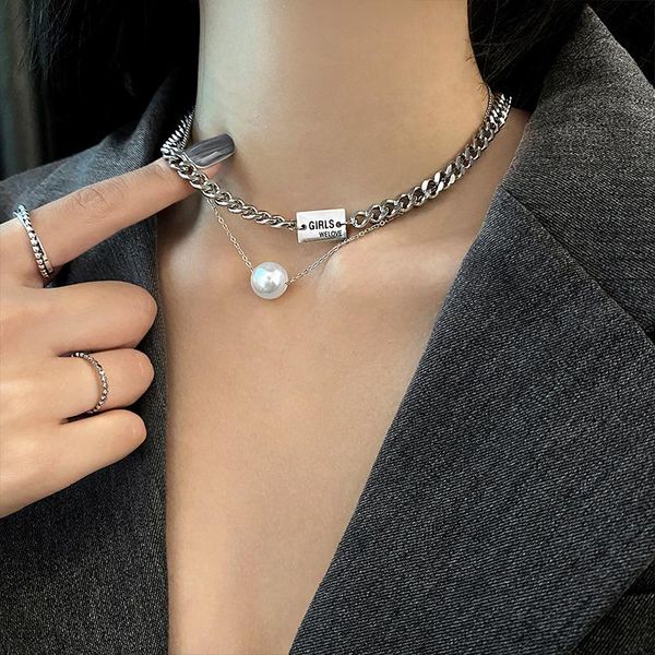 pendant necklaces sindlan 2pcs punk pearl silver color chain necklace for women hip hop stainless steel set couple emo y2k fashion jewerly
pendant necklaces sindlan 2pcs punk pearl silver color chain necklace for women hip hop stainless steel set couple emo y2k fashion jewerly