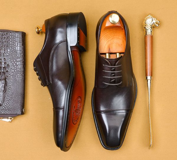 Italian Genuine Cow Leather Brogue Business Wedding Shoes Men Casual Flat Shoes Vintage Handmade Oxford Formal Shoes, Black
Italian Genuine Cow Leather Brogue Business Wedding Shoes Men Casual Flat Shoes Vintage Handmade Oxford Formal Shoes, Black