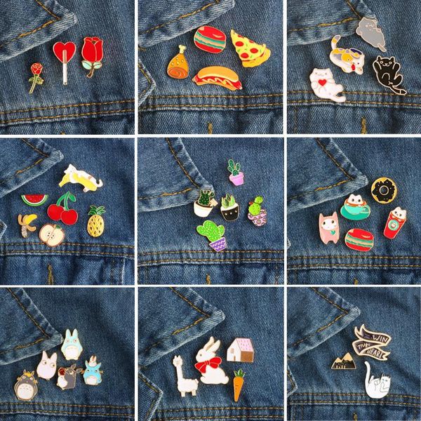 pins, brooches 3~6 pcs/set cartoon cats sheep plant rose cactus fruit hamburger pizza brooch enamel pin metal badge for women, Gray
pins, brooches 3~6 pcs/set cartoon cats sheep plant rose cactus fruit hamburger pizza brooch enamel pin metal badge for women, Gray