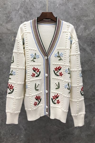 handmade embroidery fashion elegant knitwear womens clothing autumn european goods new mid-length cardigan 9q, White
handmade embroidery fashion elegant knitwear womens clothing autumn european goods new mid-length cardigan 9q, White