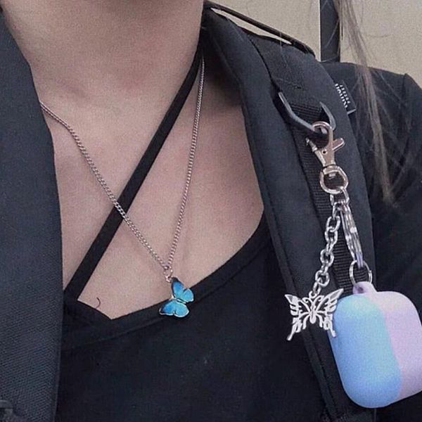 1pcs fashion harajuku goth cute colorful butterfly pendant chain necklace for women egirl aesthetic jewelry gift necklaces, Silver
1pcs fashion harajuku goth cute colorful butterfly pendant chain necklace for women egirl aesthetic jewelry gift necklaces, Silver