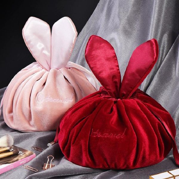 cosmetic bag hand carry ears velvet storage travel portable drawstring toiletry bags
cosmetic bag hand carry ears velvet storage travel portable drawstring toiletry bags