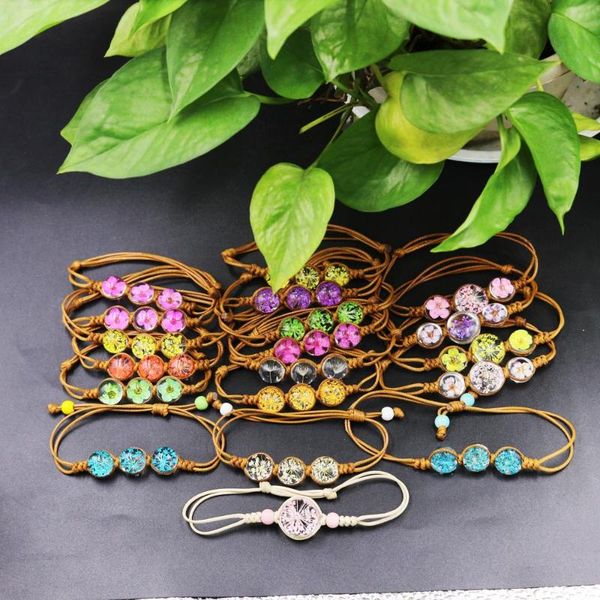 beaded, strands zhubi glass ball bracelet dried flower beads bracelets handmade woven flowers crysta women jewelry, Black
beaded, strands zhubi glass ball bracelet dried flower beads bracelets handmade woven flowers crysta women jewelry, Black