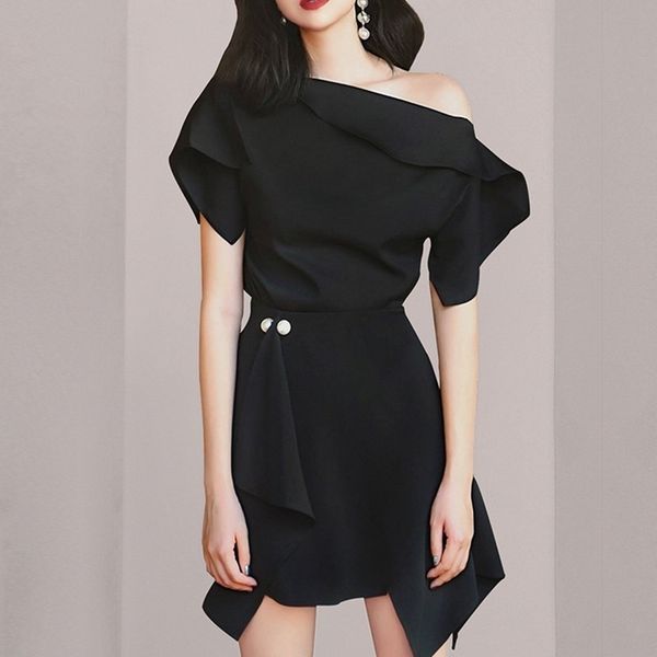 summer elegant black irregular mini skirts suits slash neck ruffles blouse and high waist pearls skirt two piece set 210525, White
summer elegant black irregular mini skirts suits slash neck ruffles blouse and high waist pearls skirt two piece set 210525, White