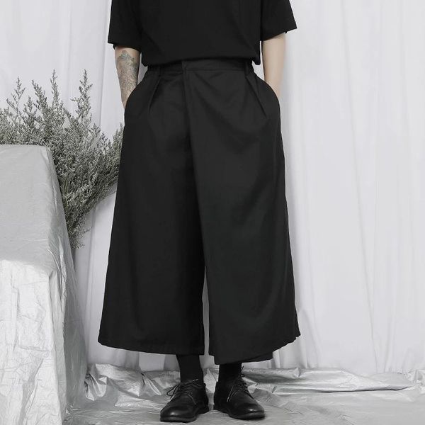 men's pants large casual capri japanese fashion niche design asymmetric loose wide leg, Black
men's pants large casual capri japanese fashion niche design asymmetric loose wide leg, Black