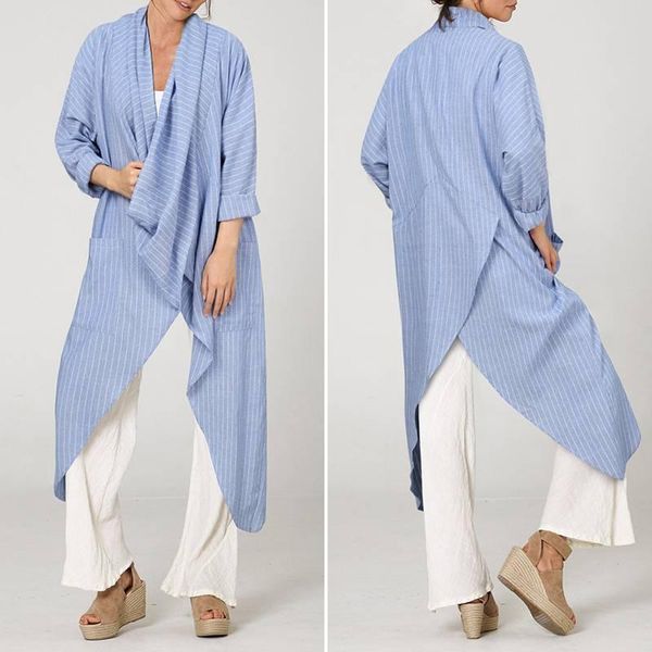 celmia plus size women striped long shirt fashion asymmetric vintage loose casual cowl neck sleeve blusas s-5xl blouse women's blouses, White
celmia plus size women striped long shirt fashion asymmetric vintage loose casual cowl neck sleeve blusas s-5xl blouse women's blouses, White