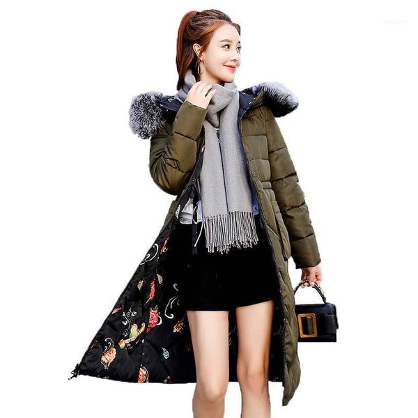 women's down & parkas winter women hooded coat fur collar thicken warm long jacket female wear both sides outerwear parka ladies chaque, Black
women's down & parkas winter women hooded coat fur collar thicken warm long jacket female wear both sides outerwear parka ladies chaque, Black