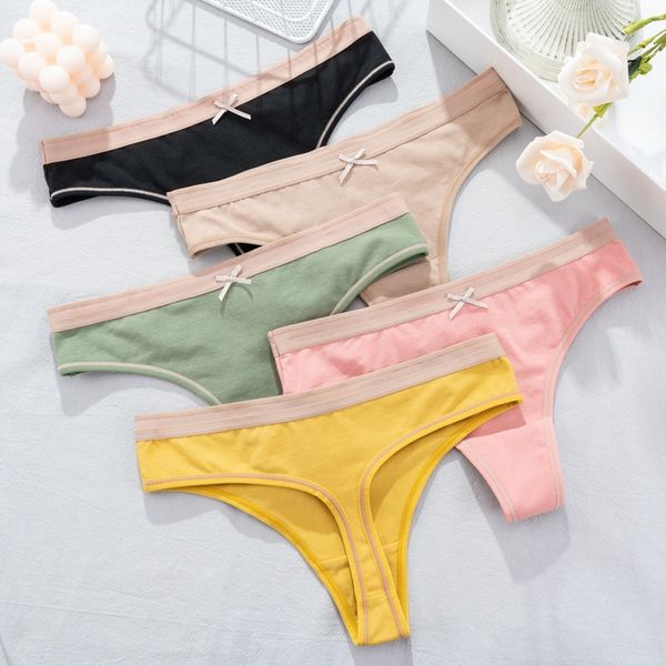 womens cotton g-string thong low-rise panties lingerie ladies bow solid color simplicity underwear tangas female g-string, Black;pink
womens cotton g-string thong low-rise panties lingerie ladies bow solid color simplicity underwear tangas female g-string, Black;pink