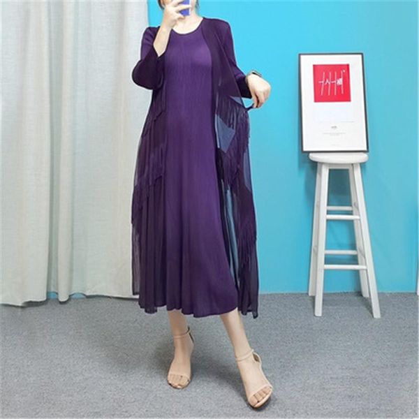 casual dresses miyake pleated dress summer women's clothing 2021 fashion and comfortable tassel fake two-piece loose plus size women, Black;gray
casual dresses miyake pleated dress summer women's clothing 2021 fashion and comfortable tassel fake two-piece loose plus size women, Black;gray