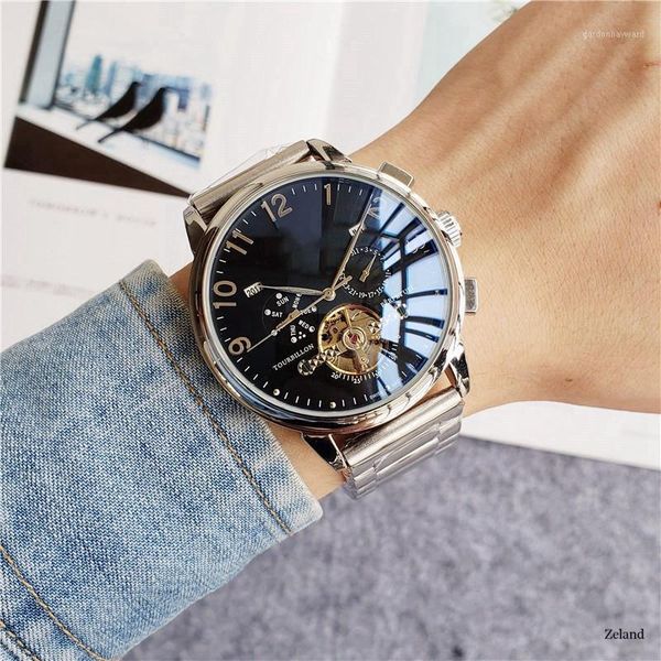 wristwatches automatic mens watch flying tourbillon skeleton mechanical self winding watches men calendar relogio masculino dropship, Slivery;brown
wristwatches automatic mens watch flying tourbillon skeleton mechanical self winding watches men calendar relogio masculino dropship, Slivery;brown