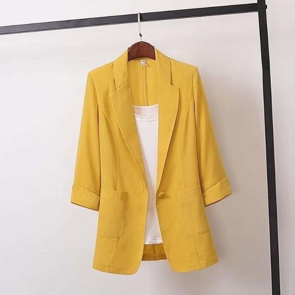 women's suits & blazers wenfly women yellow single-button notched elegant large size 4xl korean style slender chic simple office jacket, White;black
women's suits & blazers wenfly women yellow single-button notched elegant large size 4xl korean style slender chic simple office jacket, White;black
