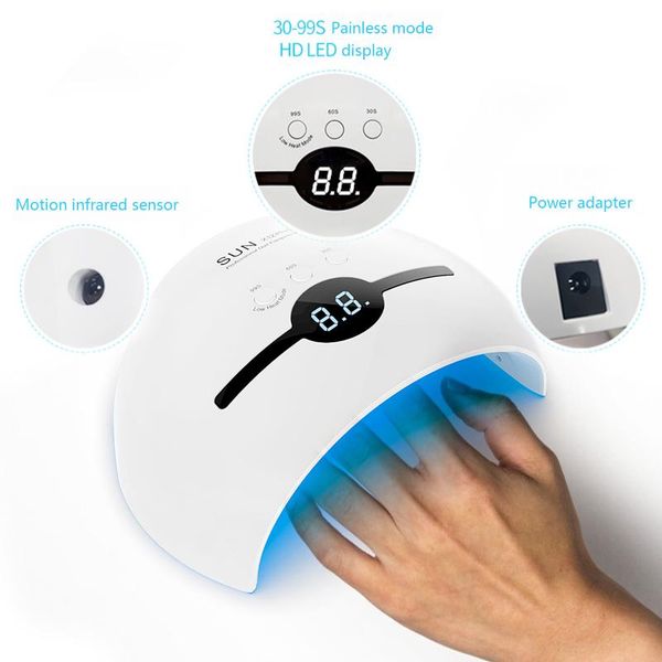 48w quick-drying nail dryer led lamp uv for curing all gel polish with motion sensing manicure pedicure tools 312 dryers
48w quick-drying nail dryer led lamp uv for curing all gel polish with motion sensing manicure pedicure tools 312 dryers