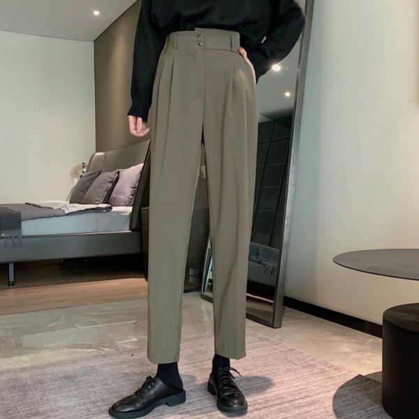 women's pants & capris women suit 2021 spring summer fashion female elastic waist loose harem pant straight casual trousers office lady, Black;white
women's pants & capris women suit 2021 spring summer fashion female elastic waist loose harem pant straight casual trousers office lady, Black;white