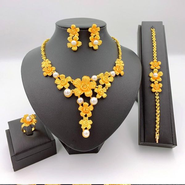 earrings & necklace african jewelry sets flower shape bracelet fashion charm bridal party ring set, Silver
earrings & necklace african jewelry sets flower shape bracelet fashion charm bridal party ring set, Silver