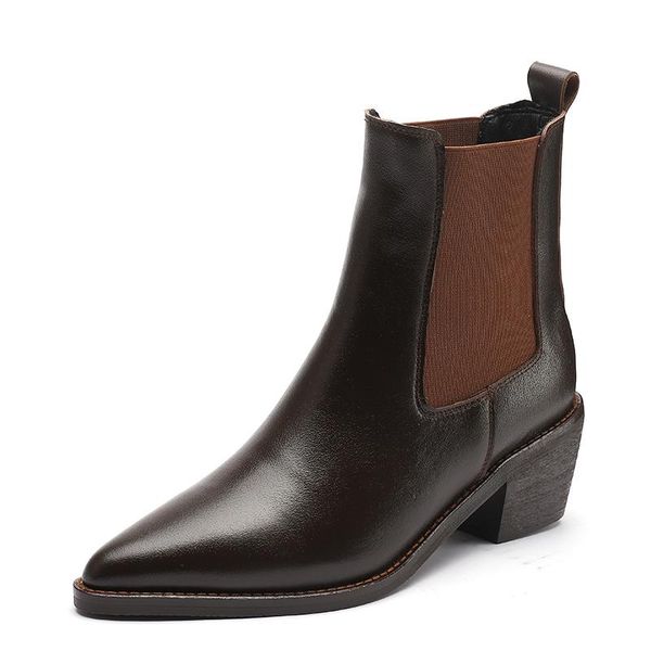 boots retro classic women shoes pointed toe genuine leather platform ladies ankle casual fashion vintage 2021 autumn winter, Black
boots retro classic women shoes pointed toe genuine leather platform ladies ankle casual fashion vintage 2021 autumn winter, Black