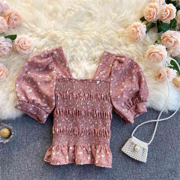 summer french retro sweet floral women's navel t-shirt with puff sleeve elastic wood ears c608 210506, White
summer french retro sweet floral women's navel t-shirt with puff sleeve elastic wood ears c608 210506, White