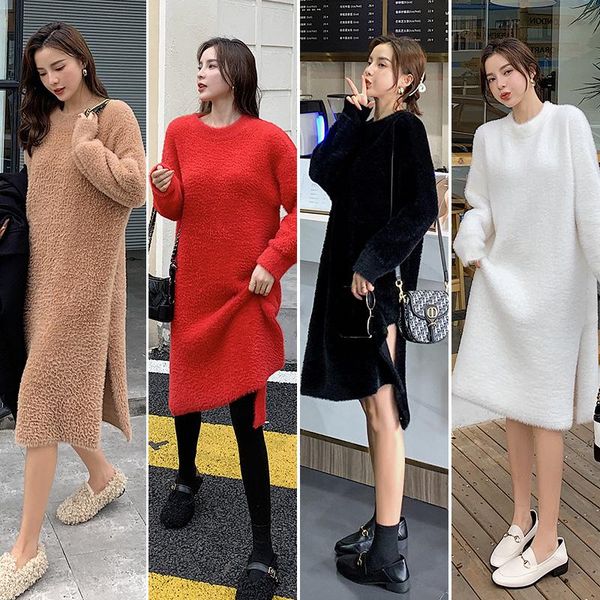 casual dresses women's dress 2021 autumn winter mink velvet in a long round neck over the knee sleeve knitted women, Black;gray
casual dresses women's dress 2021 autumn winter mink velvet in a long round neck over the knee sleeve knitted women, Black;gray