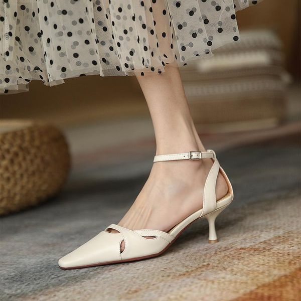 sandals women natural leather pump 22-24.5cm 2021 spring hollow french toe cap full inside and outside, Black
sandals women natural leather pump 22-24.5cm 2021 spring hollow french toe cap full inside and outside, Black