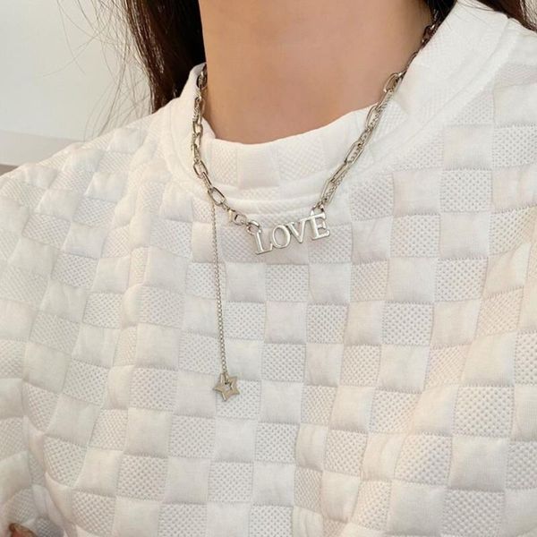 pendant necklaces trend hip hop rock multilayer chain star necklace for women fashion letters love short jewelry, Silver
pendant necklaces trend hip hop rock multilayer chain star necklace for women fashion letters love short jewelry, Silver