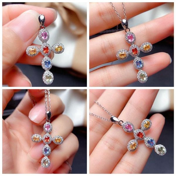 pendant necklaces 2021 design cute female crystal zircon necklace classic cross style colorful choker gift for women, Silver
pendant necklaces 2021 design cute female crystal zircon necklace classic cross style colorful choker gift for women, Silver