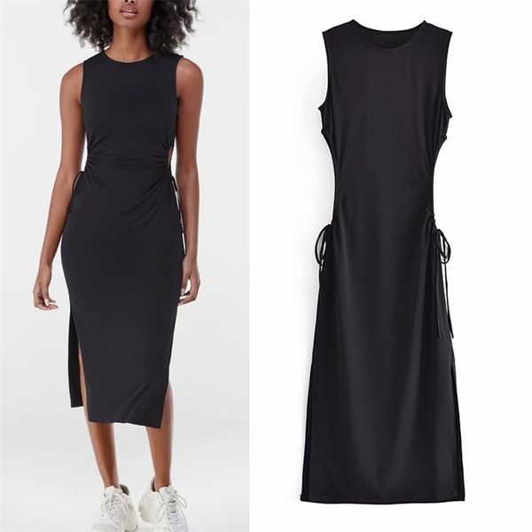 summer women elegant tank dress hollow out o-neck za black sleeveless female fashion street dresses vestidos 210513, Black;gray
summer women elegant tank dress hollow out o-neck za black sleeveless female fashion street dresses vestidos 210513, Black;gray
