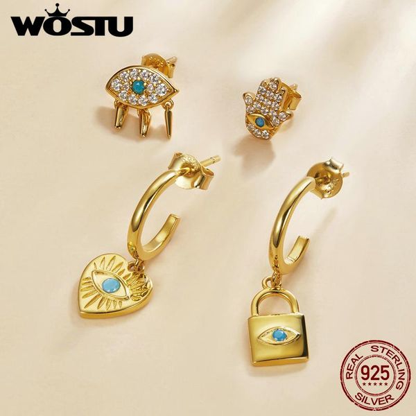 stud wostu 1 pcs 925 sterling silver mysterious eye earrings hand heart lock zircon for women fashion jewelry, Golden;silver
stud wostu 1 pcs 925 sterling silver mysterious eye earrings hand heart lock zircon for women fashion jewelry, Golden;silver