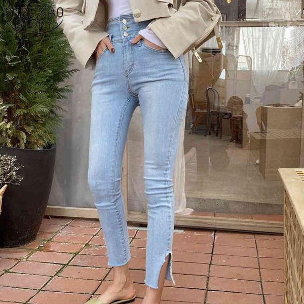 pantalon women's jeans high waist pants single-breasted lady pencil jeans streetwear women denim skinny trouser 10411 210508, Blue
pantalon women's jeans high waist pants single-breasted lady pencil jeans streetwear women denim skinny trouser 10411 210508, Blue