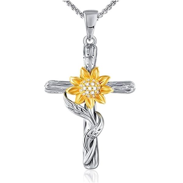 cross sunflower necklace choker chain fashion women sun flower pendant necklaces, Silver
cross sunflower necklace choker chain fashion women sun flower pendant necklaces, Silver