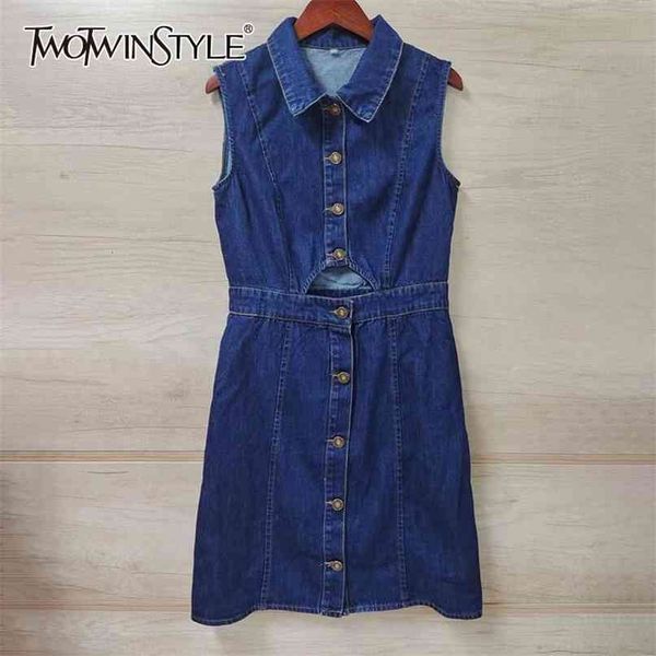 casual solid denim dress for women lapel sleeveless high waist hollow out mini dresses female summer stylish 210520, Black;gray
casual solid denim dress for women lapel sleeveless high waist hollow out mini dresses female summer stylish 210520, Black;gray