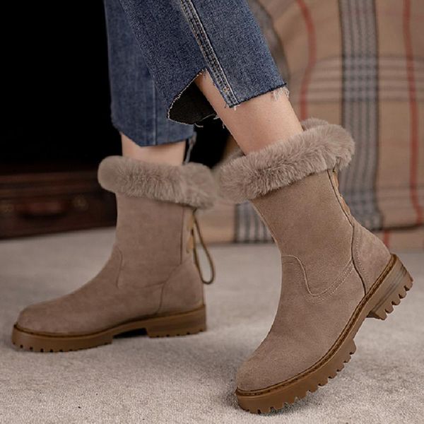 boots quality suede ankle women 2021 winter warm fur snow female casual flats back lacing comfortable shoes girls, Black
boots quality suede ankle women 2021 winter warm fur snow female casual flats back lacing comfortable shoes girls, Black
