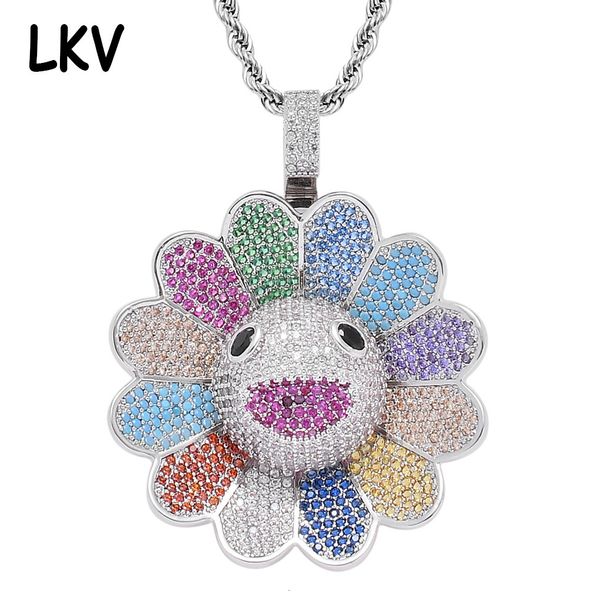 rotatable hip hop product murakami sunflower necklace pendant hiphop accessories colorful flower, Silver
rotatable hip hop product murakami sunflower necklace pendant hiphop accessories colorful flower, Silver