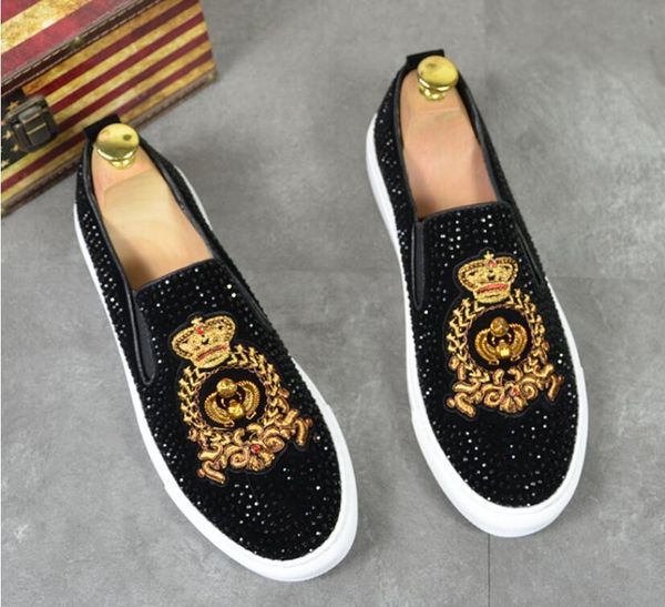 dress shoes dandelion spikes flat leather rhinestone fashion men embroidery loafer shoe smoking slipper casual diamond 38-44, Black
dress shoes dandelion spikes flat leather rhinestone fashion men embroidery loafer shoe smoking slipper casual diamond 38-44, Black