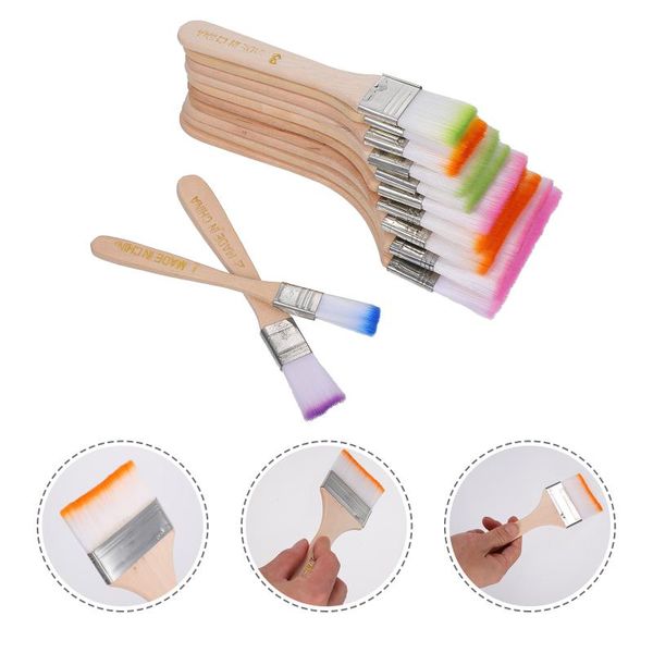 nail brushes 12pcs nylon hair wooden handle oil painting brush diy graffiti flat paintbrush, Yellow
nail brushes 12pcs nylon hair wooden handle oil painting brush diy graffiti flat paintbrush, Yellow