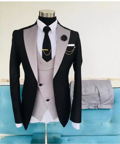 men suits slim fit business groom black tuxedos for formal wedding suit jacket pant vest 3 pieces men's & blazers, White;black
men suits slim fit business groom black tuxedos for formal wedding suit jacket pant vest 3 pieces men's & blazers, White;black