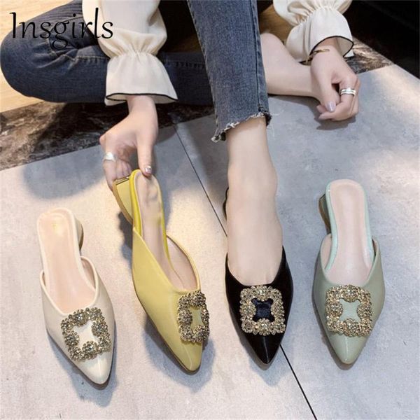 slippers summer women mules 2021 glitter rhinestone pointed toe slip on ladies comfortable sandals female fashion low heel pumps, Black
slippers summer women mules 2021 glitter rhinestone pointed toe slip on ladies comfortable sandals female fashion low heel pumps, Black