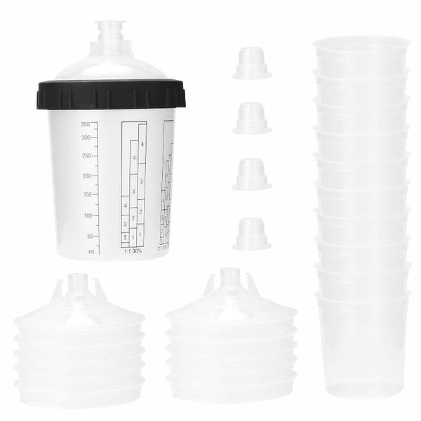 professional spray guns sprayer machine paint mixing cup set with 4pcs sealing plugs 1pc black retainer-ring hard 10pc disposable inner lids
professional spray guns sprayer machine paint mixing cup set with 4pcs sealing plugs 1pc black retainer-ring hard 10pc disposable inner lids