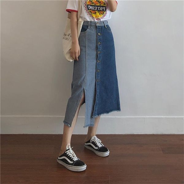arrival spring summer fashion women high waist patchwork denim long skirt single-breasted asymmetrical plus size s719 210512, Black
arrival spring summer fashion women high waist patchwork denim long skirt single-breasted asymmetrical plus size s719 210512, Black