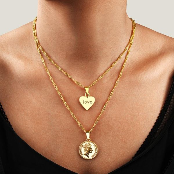 pendant necklaces accessories fashion retro peach heart necklace jewelry european and american personality multilayer, Silver
pendant necklaces accessories fashion retro peach heart necklace jewelry european and american personality multilayer, Silver