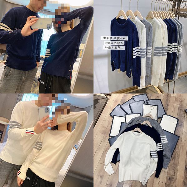 fall / winter 21 new pullover crew neck tb college style wool stripe versatile casual sweater couple, White
fall / winter 21 new pullover crew neck tb college style wool stripe versatile casual sweater couple, White
